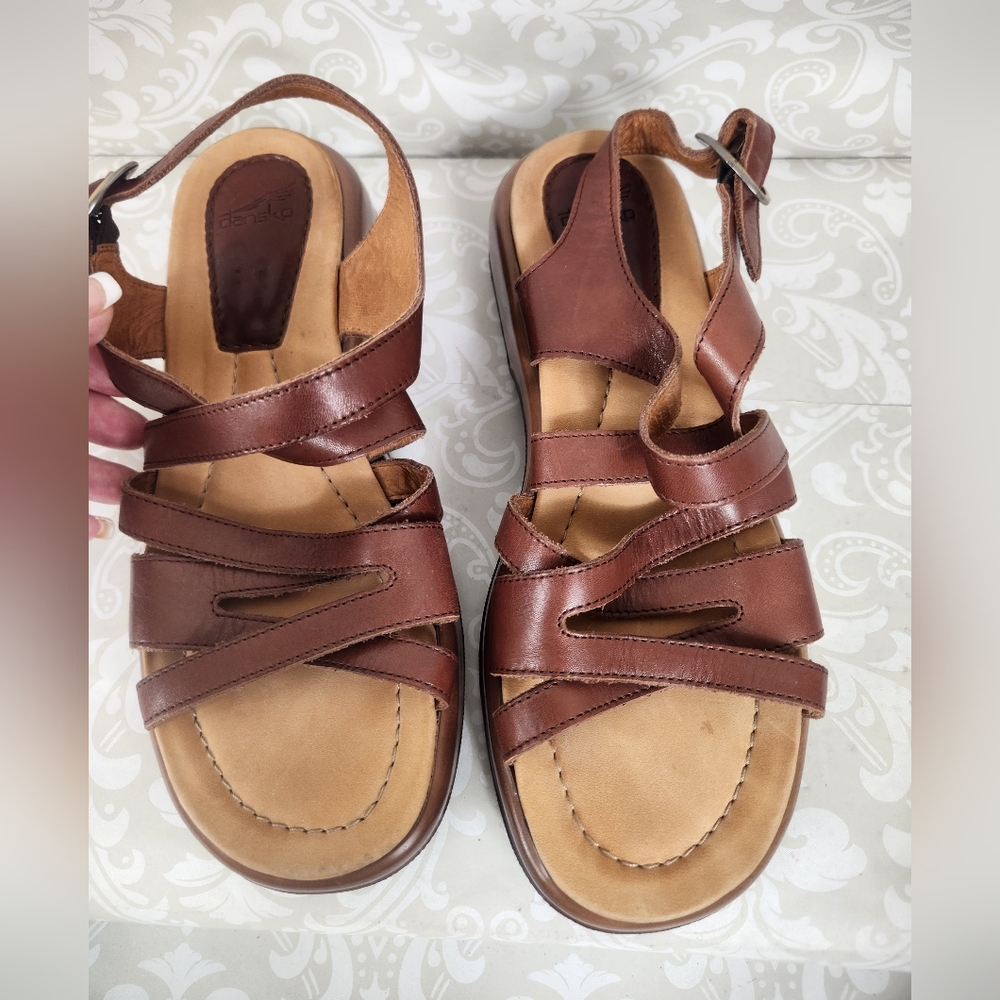 EUC Dansko Chestnut Leather Sandals - Picture 2 of 6